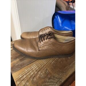 Sebago Oxford Mens 8.5 W Dress Shoes Leather Tan Brown Missing One Lace